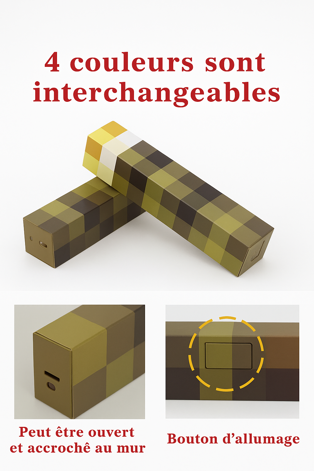 Lampe torche décoratrice Minecraft | LevelUp Store