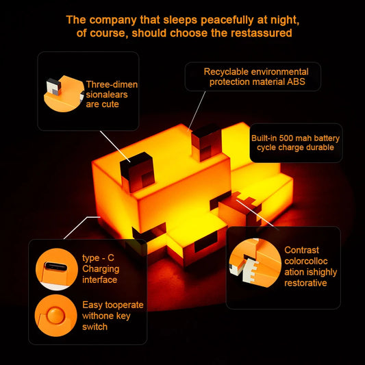 Lampe Renard Minecraft | LevelUpStore