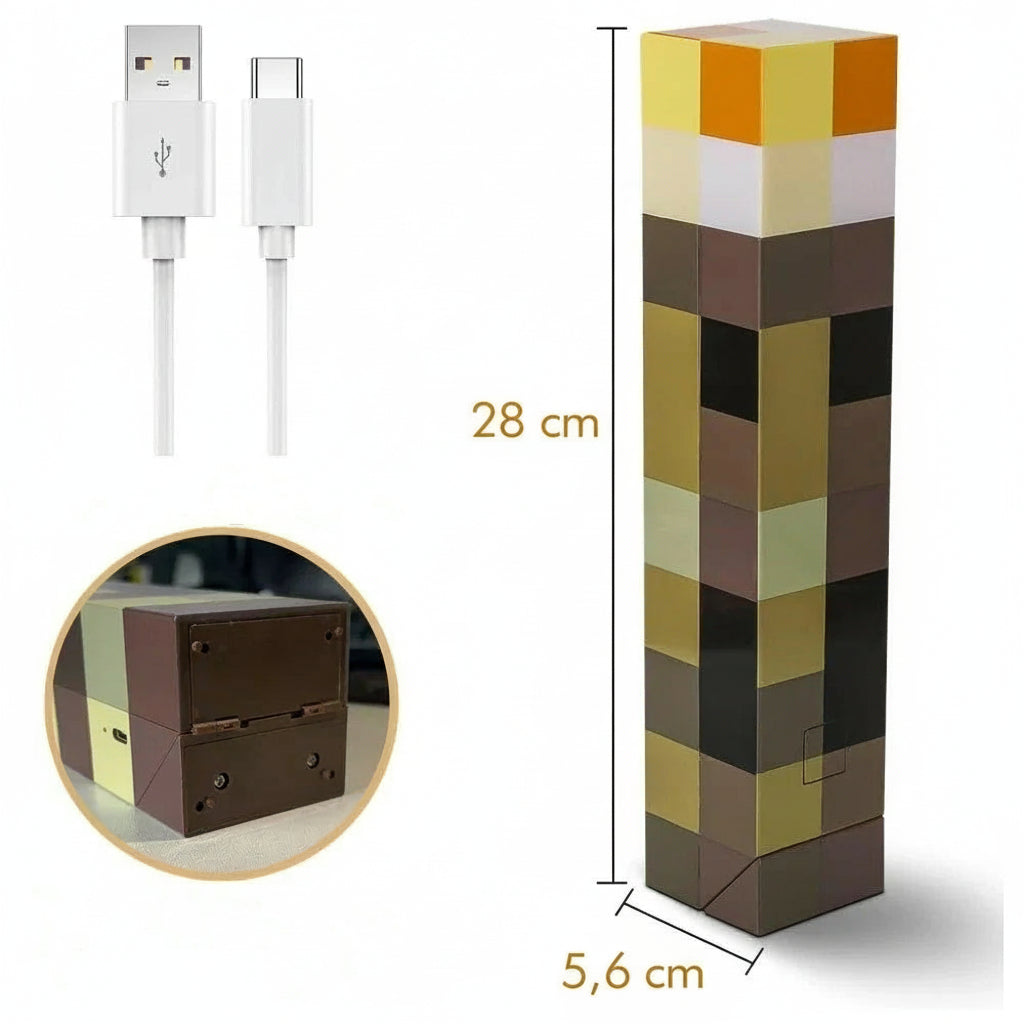 Lampe torche décoratrice Minecraft | LevelUp Store
